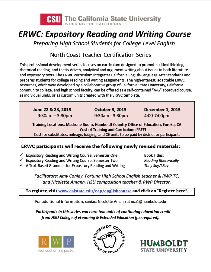 ERWC Expository Reading and Writing Course My HCOE