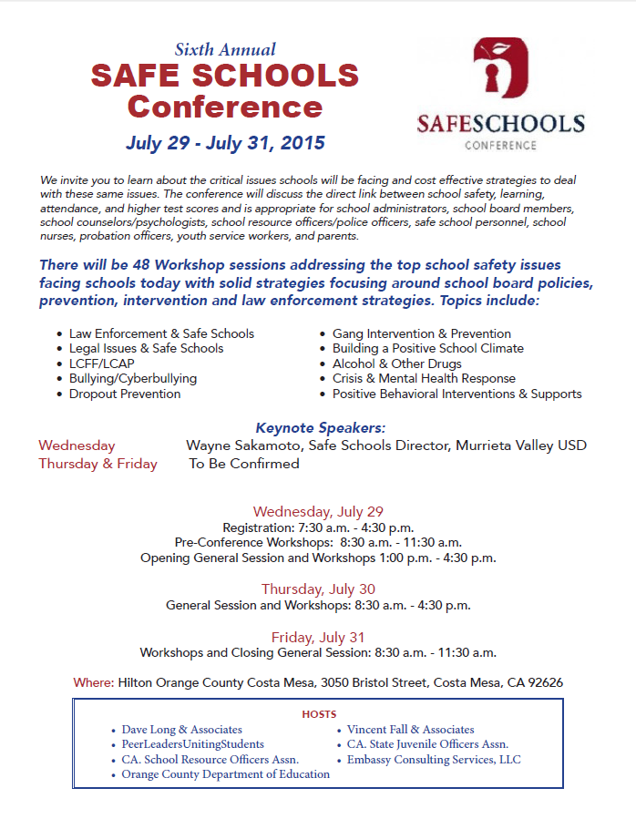 6th Annual Safe Schools Conference | My HCOE